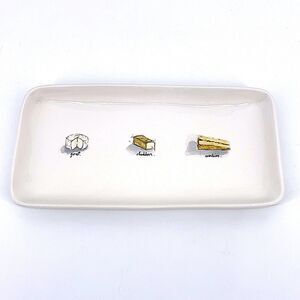 Rae Dunn Artisan Collection Cheese Serving Platter Tray 13.5" X 7" Magenta